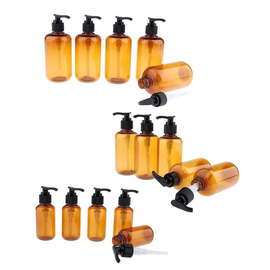 10pcs 100ml+300ml Plastic Pump Bottles Travel Soap Body Wash Gel Containers