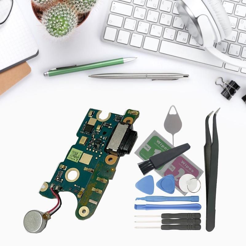 USB Charging Port Connector Microphone Flex Cable Replace for HTCU11 with Tools