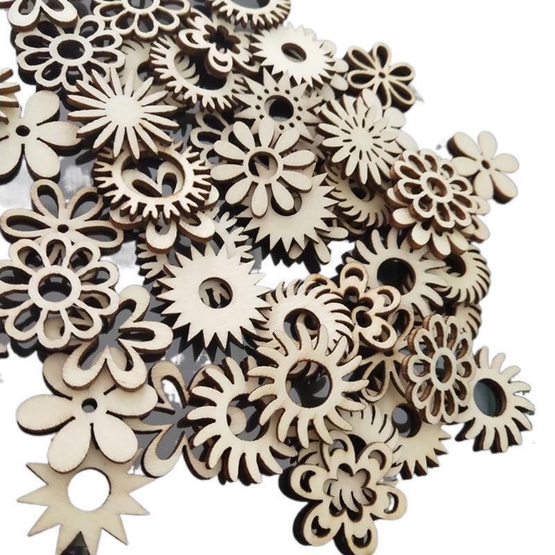 50 Pcs/Set Natural Wood Slices for Wedding Table Scatter Decorations Ornaments