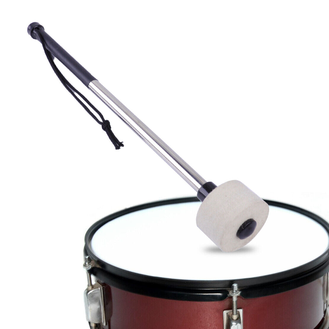14" Percussion Bass Drum Mallet Instrument Accessory Drum stick Wool Head Li