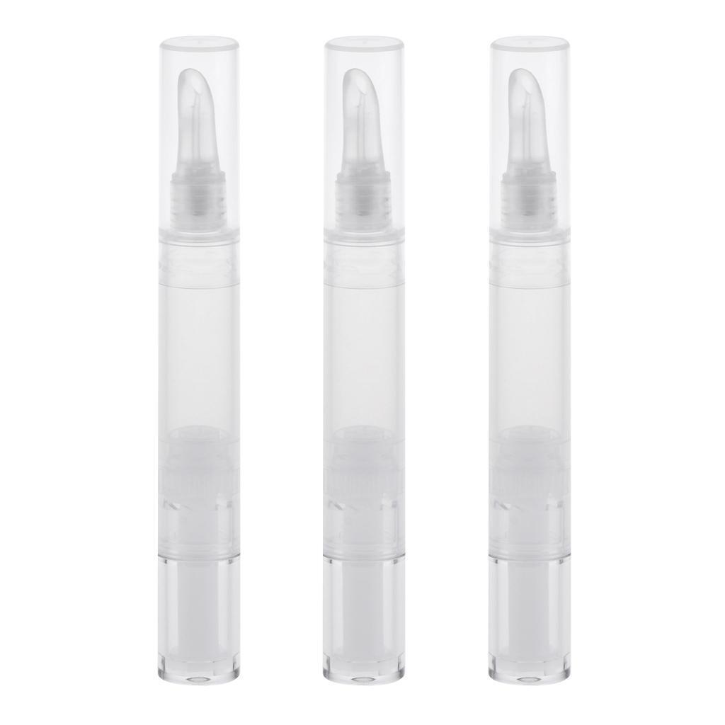 3 Pcs 5ML Empty Twist Pen Silicone Applicator Lip Gloss Cosmetic Containers