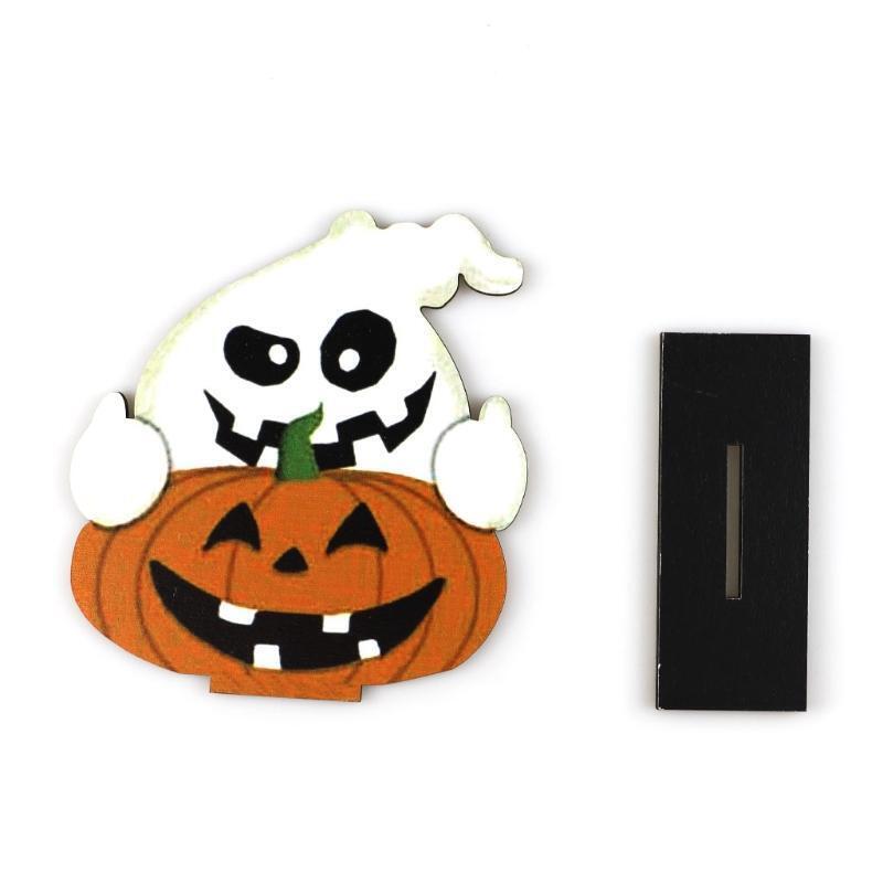 Cartoon Pumpkin Ghost Wooden Sign Halloween Tier Tray Table Topper Decoration