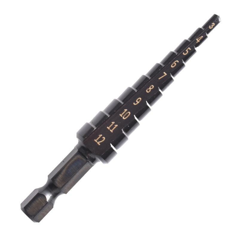 Step Drill Bit Set for Metal Hex Shank High Speed Steel Titanium Coated Drill