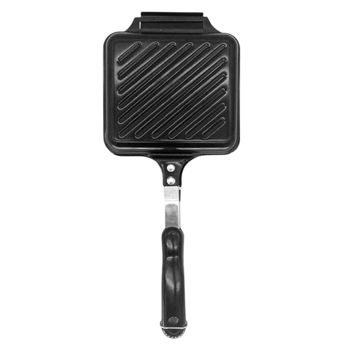Double Side Waffle Maker Sandwich Pan Sandwich Mould for Barbecue Camping