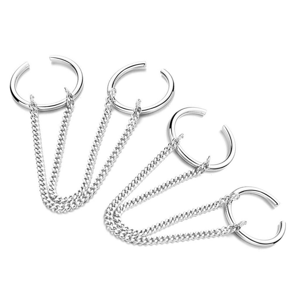 Wedding Birthday Gifts Punk Rock Chain Ring Jewlery Accessories Two-Finger Ring