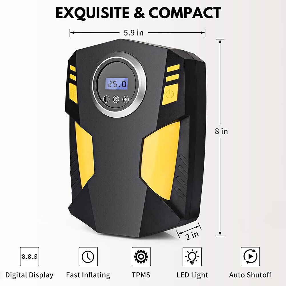 12V Digital Inflatable Pump with Air Nozzle Balls Bicycle Car Tyre Air Pump
