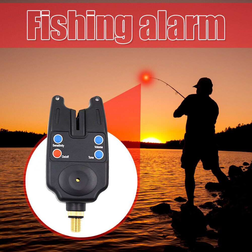 Night Fishing Bites Alarm Portable LED Light Carp Fishing Rod Warning Alert