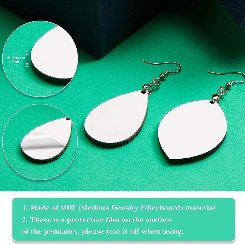 32Pieces/Set Heat Transfer Teardrop Earring Sublimation Blank Earring DIY Making