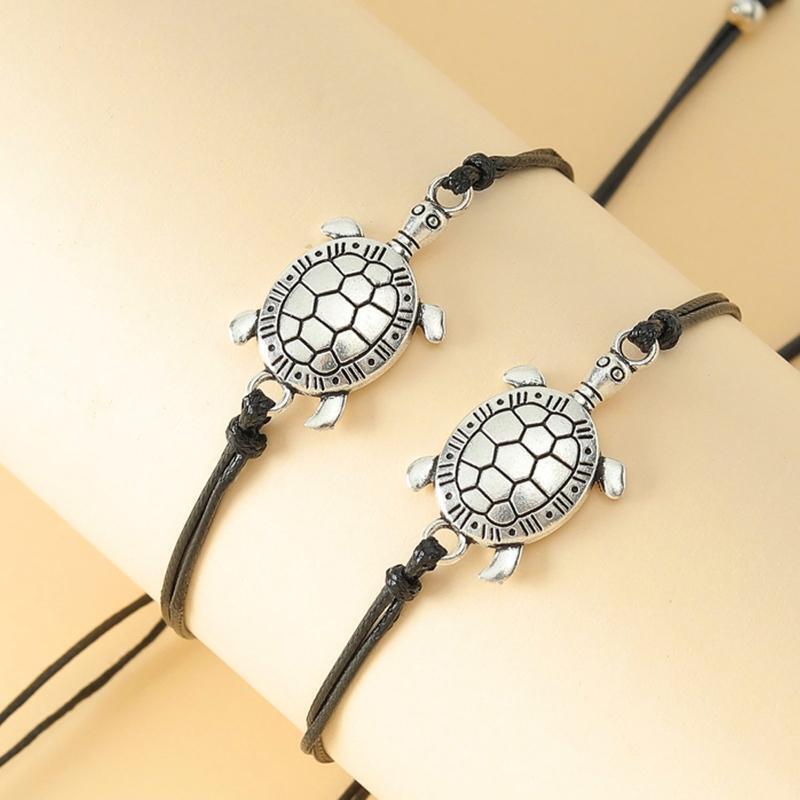 2 Pcs Good Friend Turtle Woven Card Bracelets Best Friend Matching Bracelets