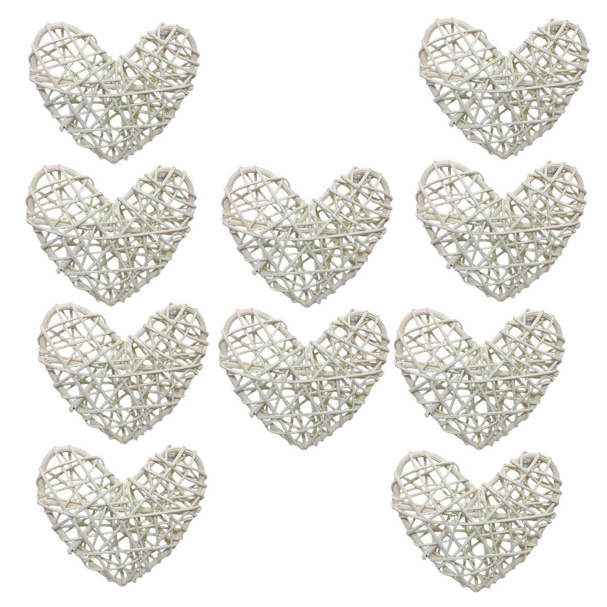 10 Pieces Heart Pendant Ornament  Decorative Rattan Hanging Crafts
