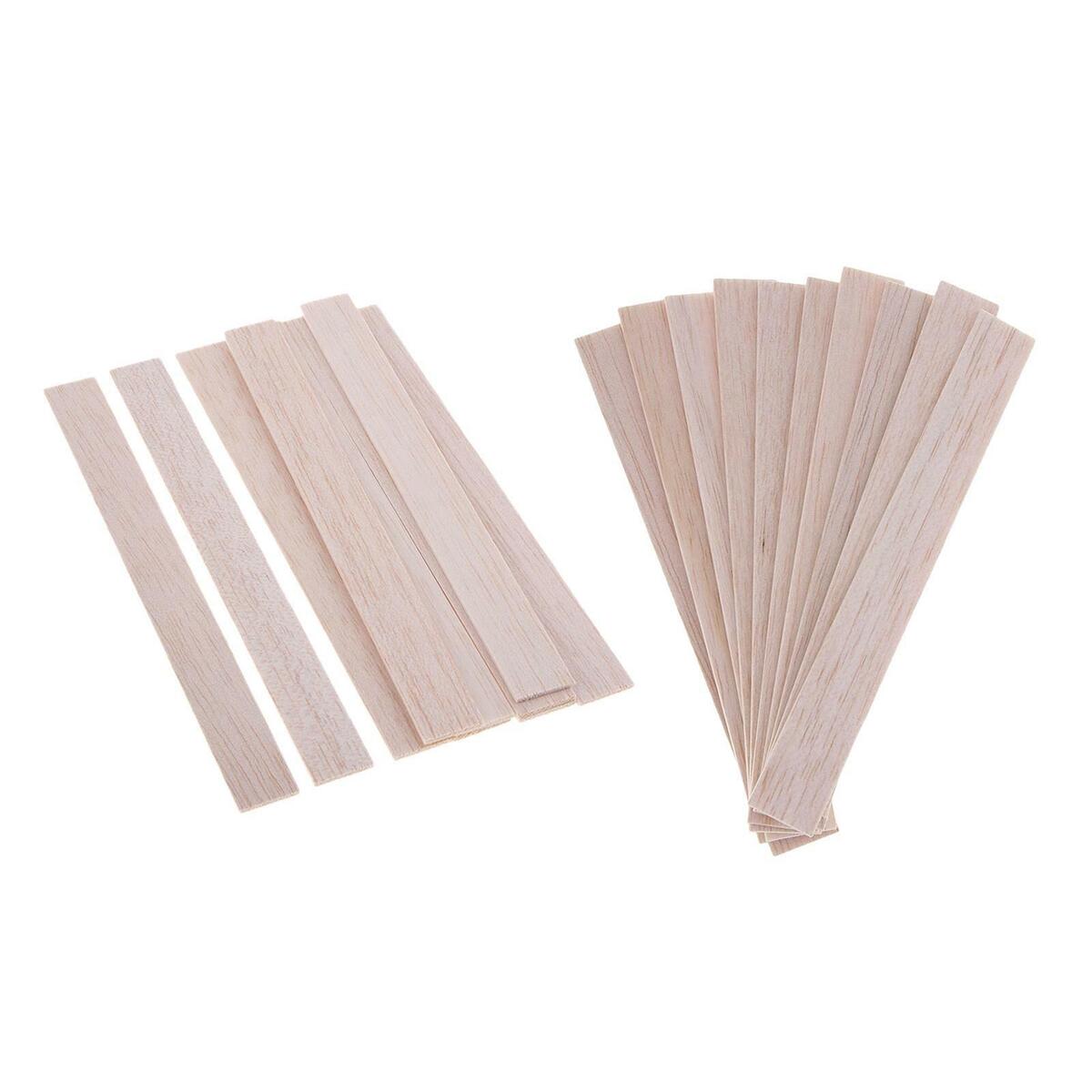 20 Pieces Unfinished Balsa  Sticks Rectangle Rod for  Strips Craft