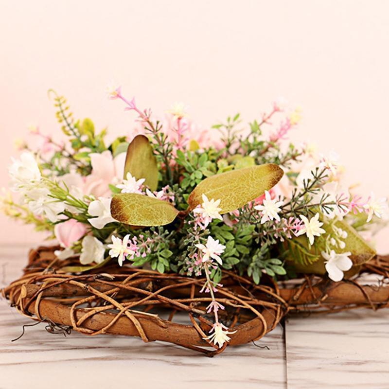 Spring Heart-shape Wreath Vine Flowers Design Indoor Outdoor Summer Decoration