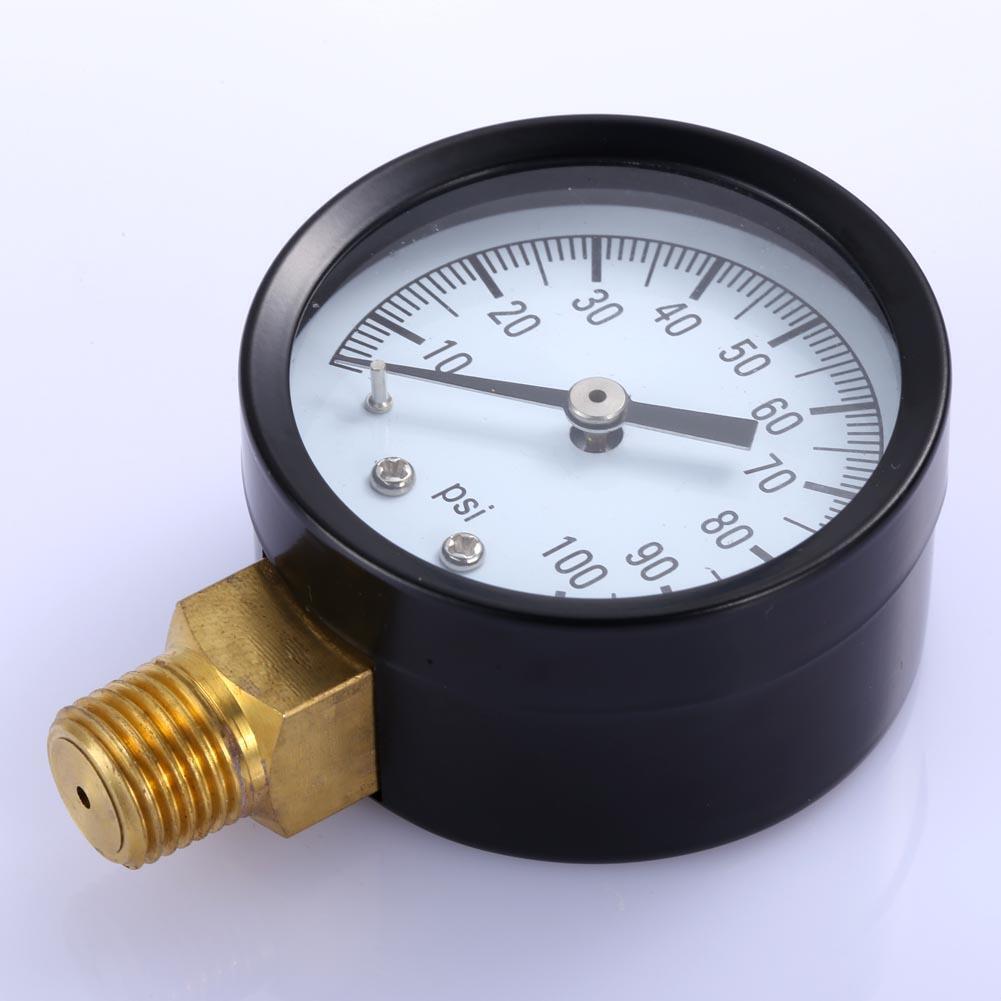 100 PSI 0.25in Air Pressure Gauge Meter Hydraulic Tester Dial Manometer