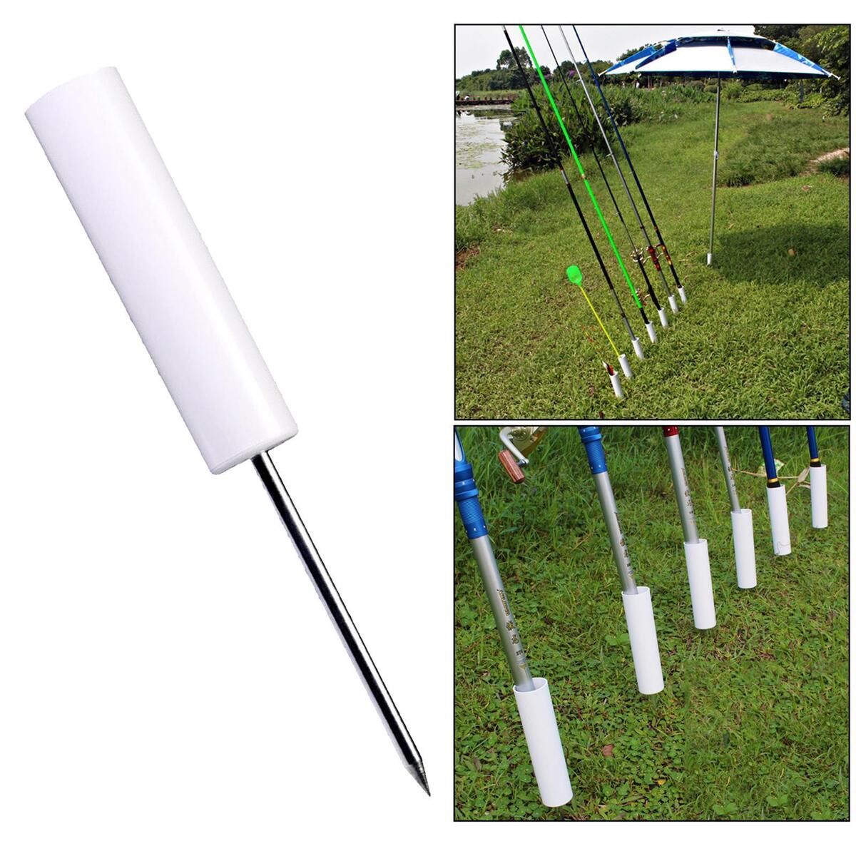 Fishing Rod  Holder Insert Ground Stand PVC for Shore Fishing Fishing