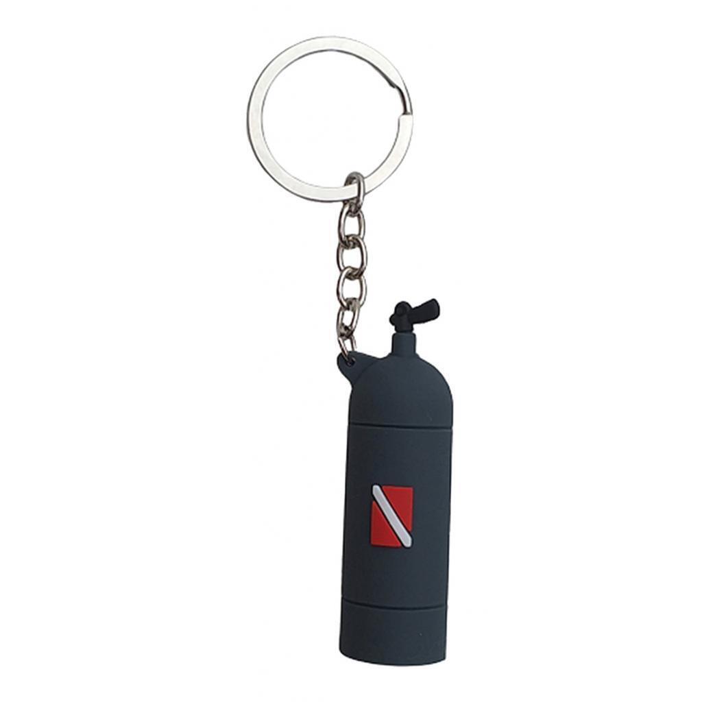 Novelty Mini Diving Tank Key Chain Holder Dive Flag Keyring Keychain Gray