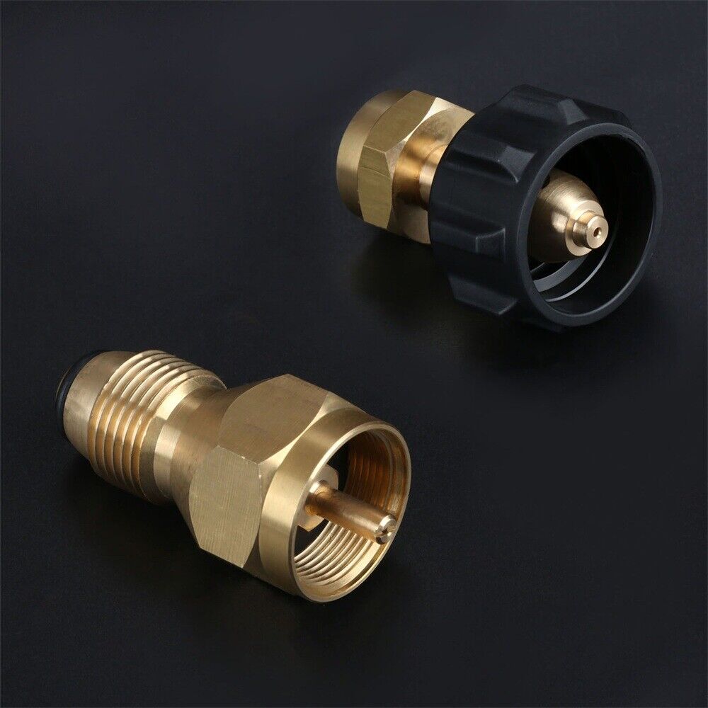 Brass QCC1/POL 1 LB Gas Tank Cylinder Connections Propane Refill Adapter Set