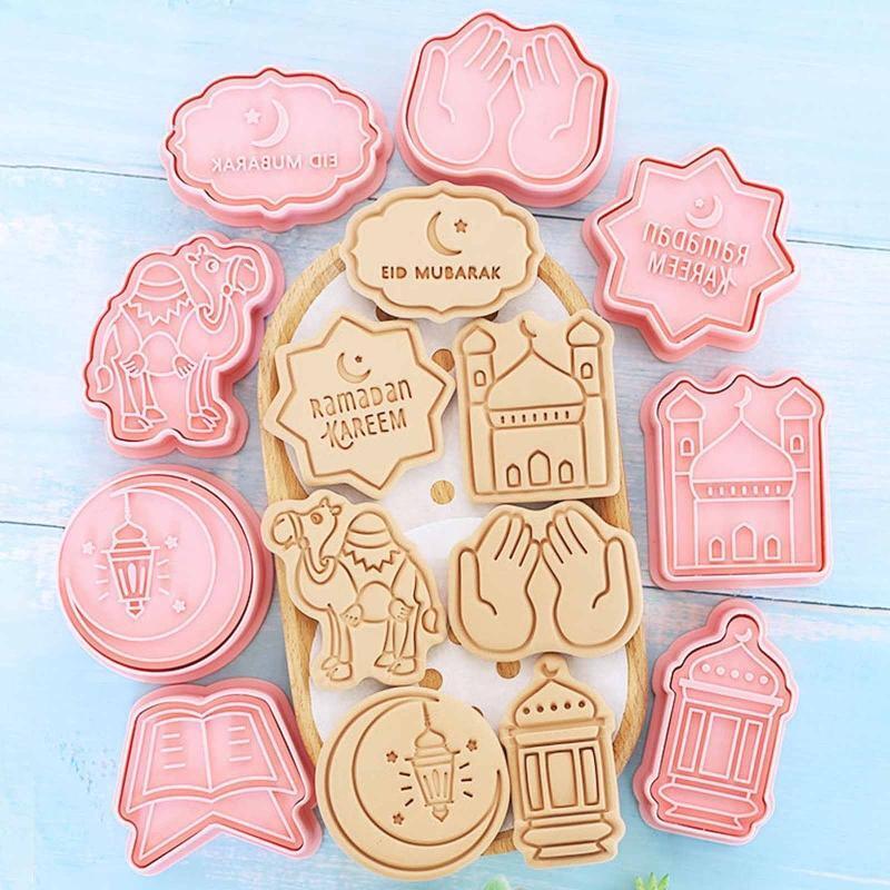 8 PCS Cookie Stamp Cookie Cutter Molds Set Plastic Material Cute DIY Cookie Mold