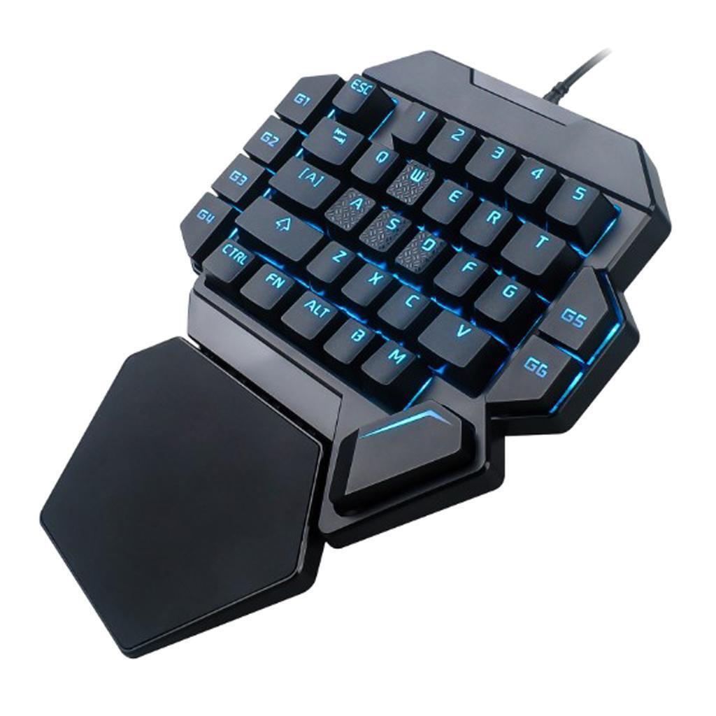 Mini LED Backlit Keyboard Left Game Keyboard Computer USB Keypad 35 Keys