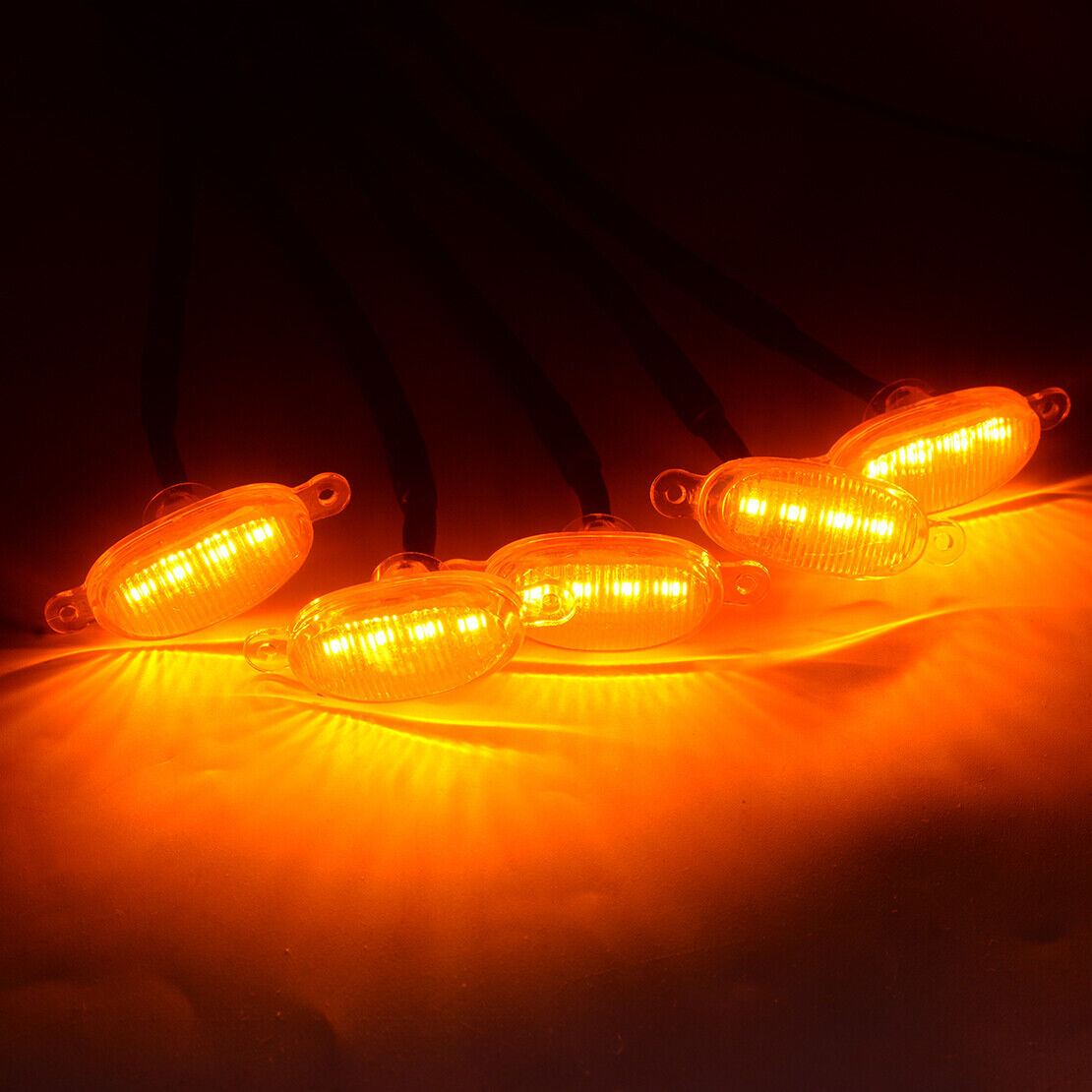 Fit for Ford Bronco 2021 Car LED Amber Front Grille Light Mark Light 5pc