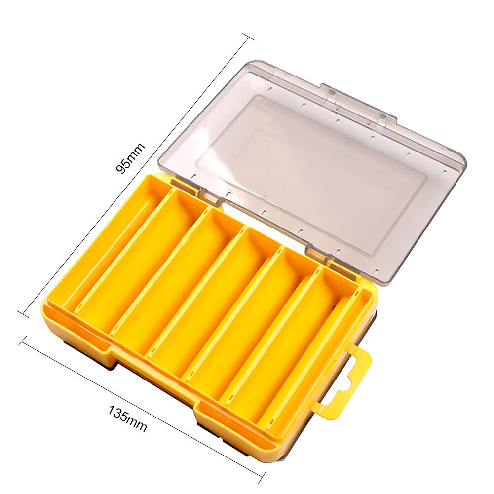 Fishing Lure Box Double Side Bait Case Organizer Fishing Tackle (S Yellow)