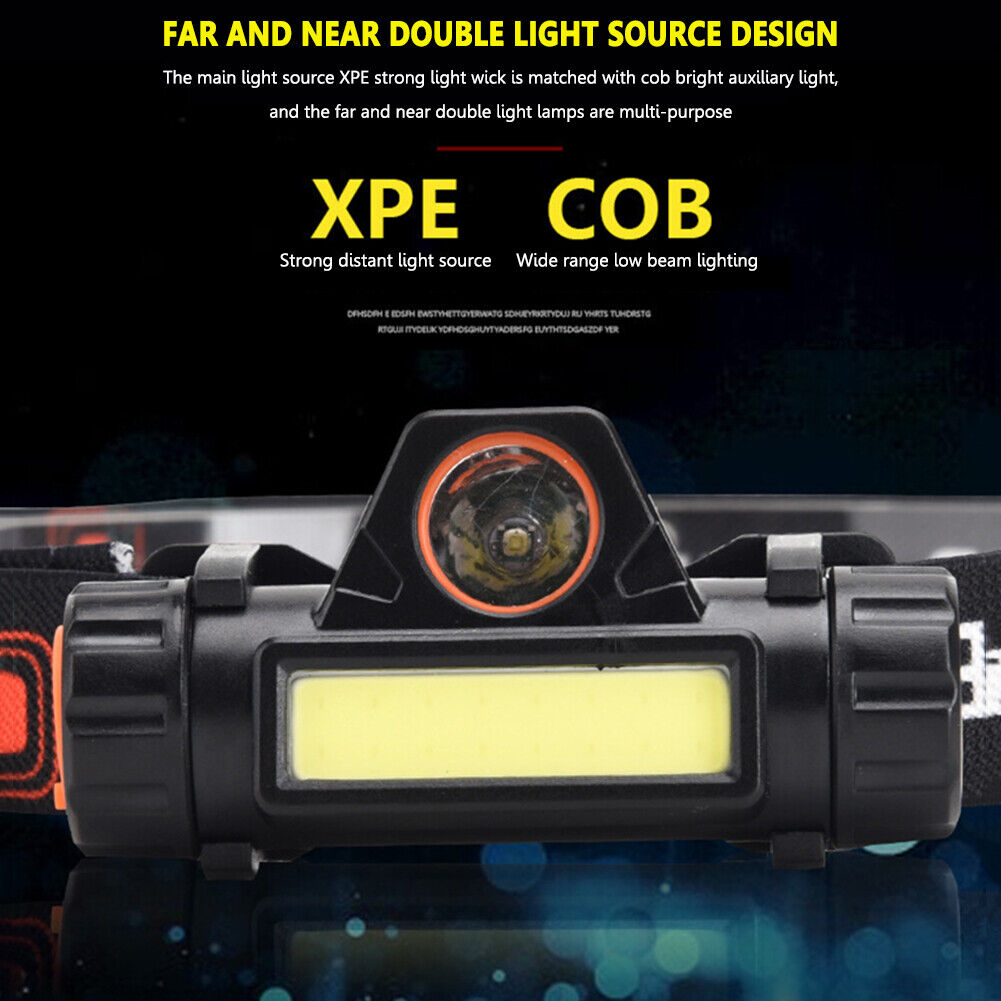 LED Headlamp Super Bright Warning Headlights for Riding Running Camping