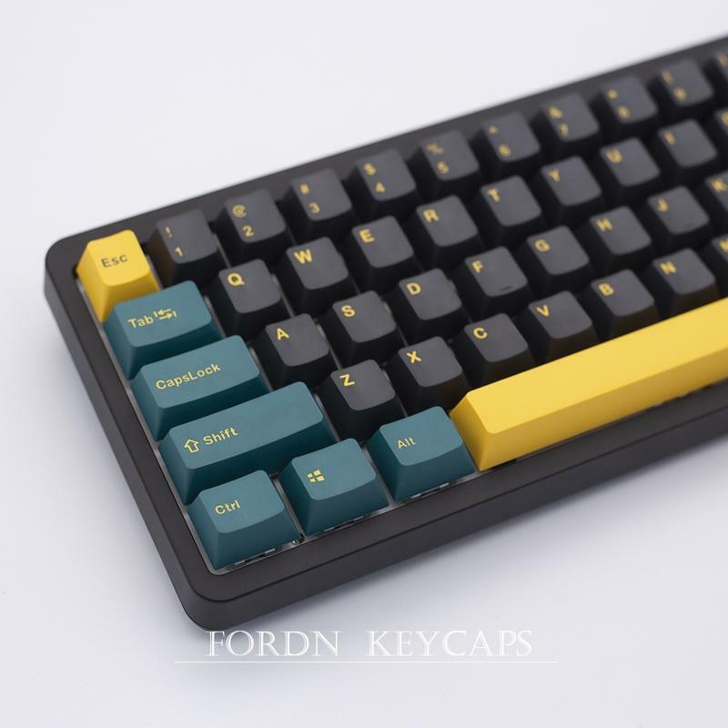 Double Shot Color Keycaps PBT Mars Green Gaming Mechanical Keyboard OEM Profile