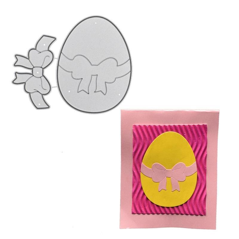 Easter Egg with Bowknot Cutting Dies Stencil DIY Scrapbook Paper Card Template