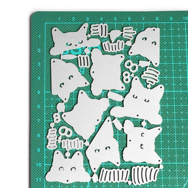 Craft Card Making Embossing Stencil DIY Printing  Carbon Steel Mould Cute Cat