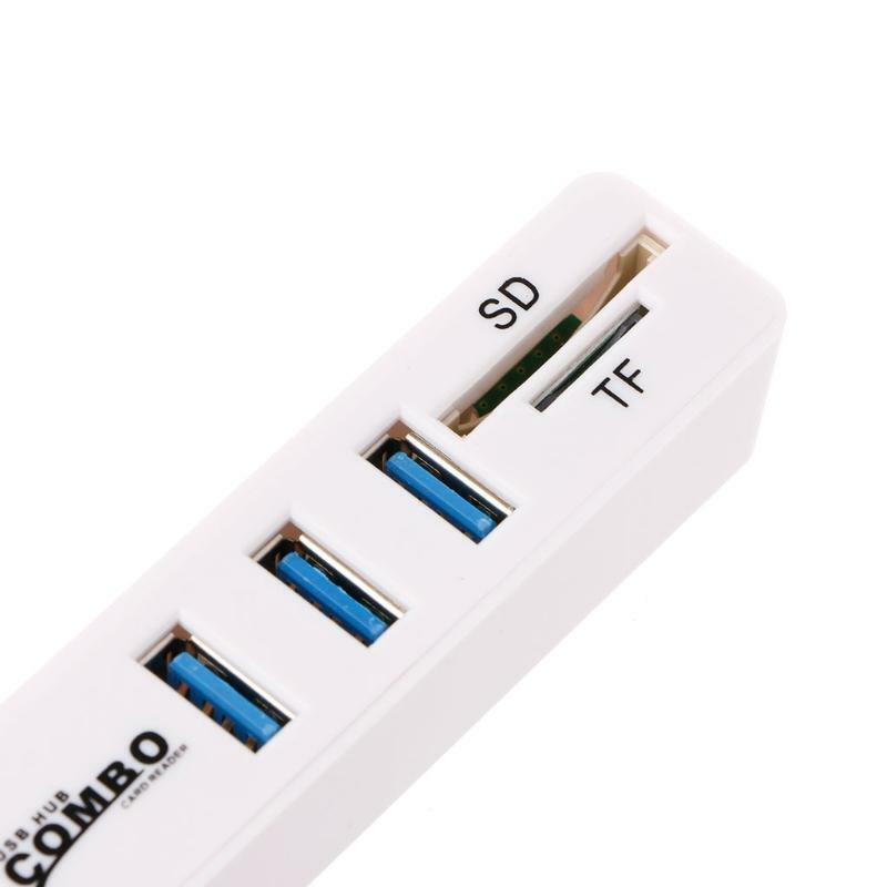 3 Port USB 2.0 Hub Splitter Combo Micro USB Connector Cable OTG SD/TF Card