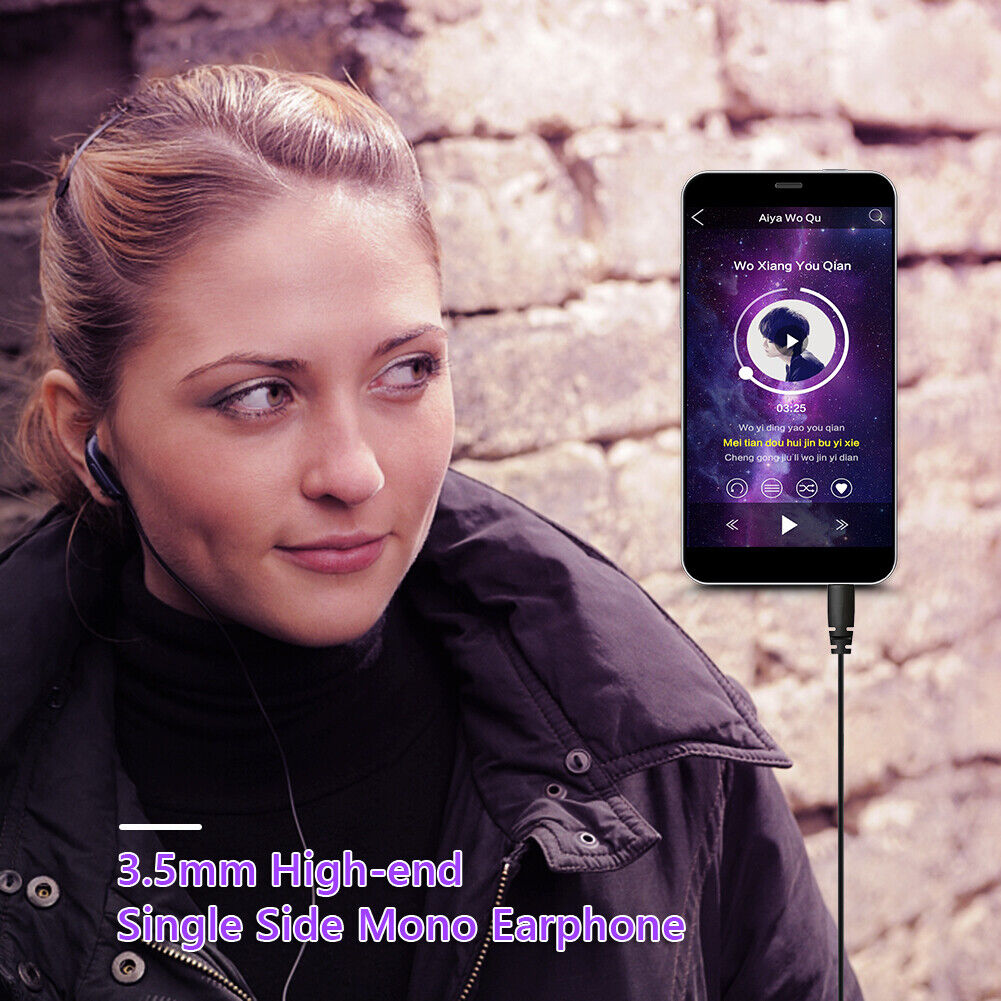Single Side Wired in Ear Earbud 3.5mm Plug Walkie Talkie Mono Headphone Kit