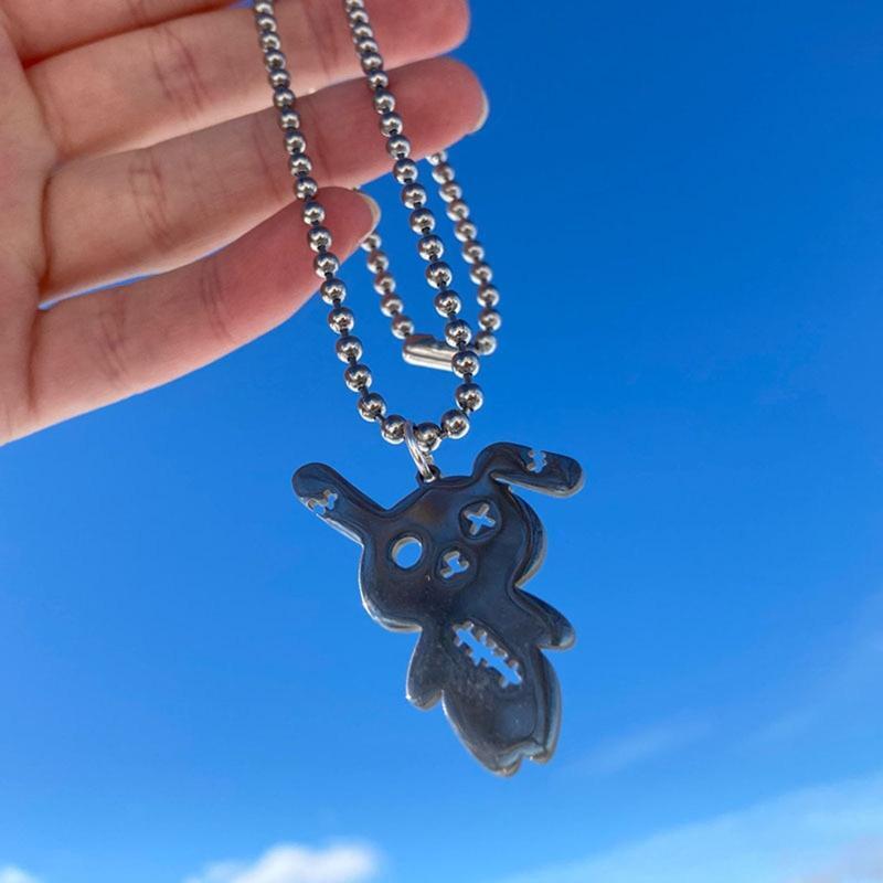 Gothic Hollow Out Rabbit Pendant Necklace Bunny Punk Choker Hiphop Neck Jewelry