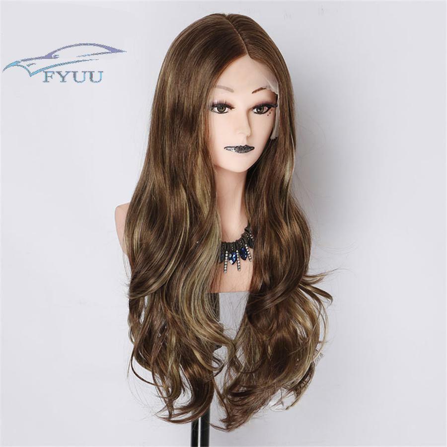 Long Wavy Wig Daily Wig for Women Synthetic Curly Hair Wigs Heat Resistant Fibre
