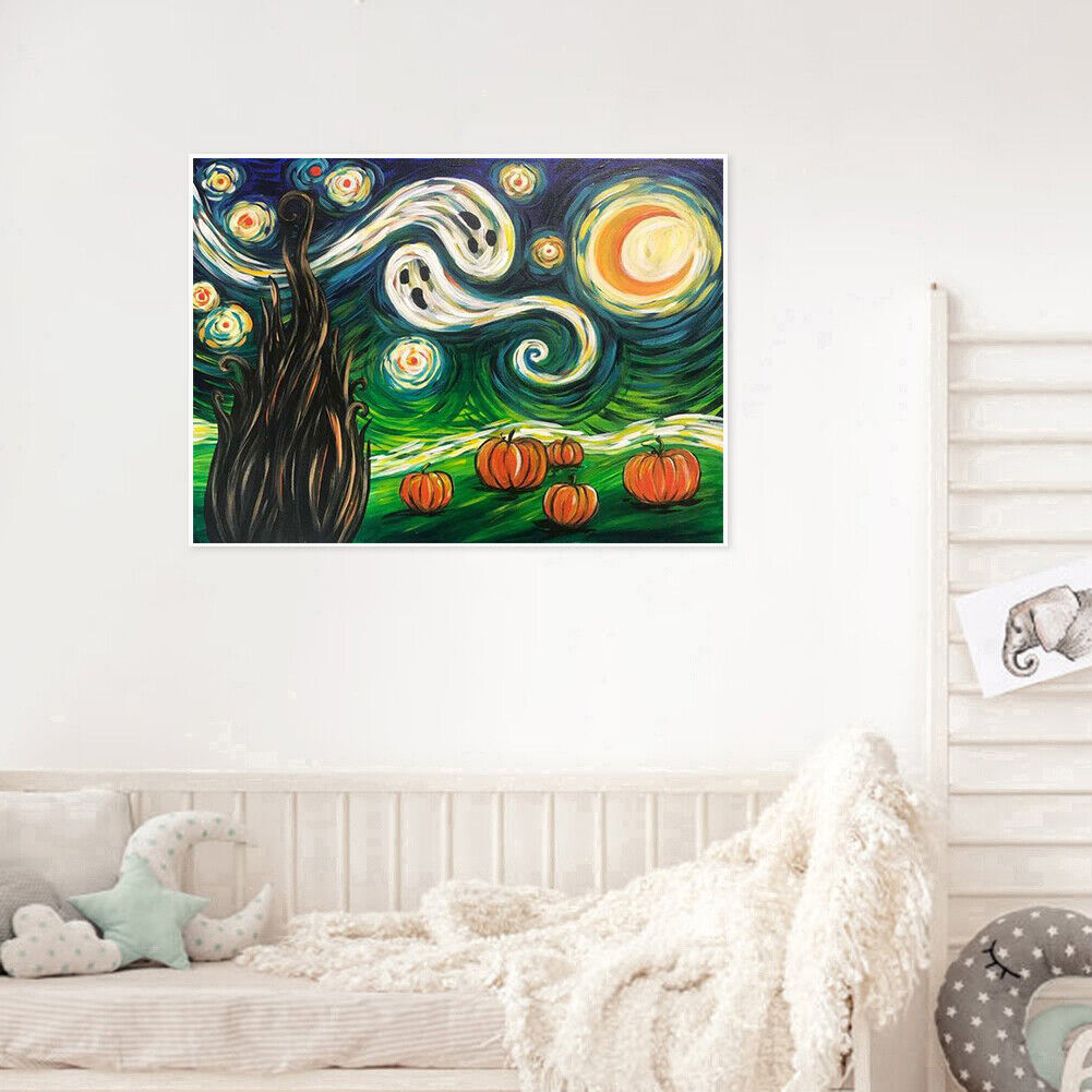 5D DIY Halloween Night Full Round Drill Diamond Painting Kit Mosaic Art