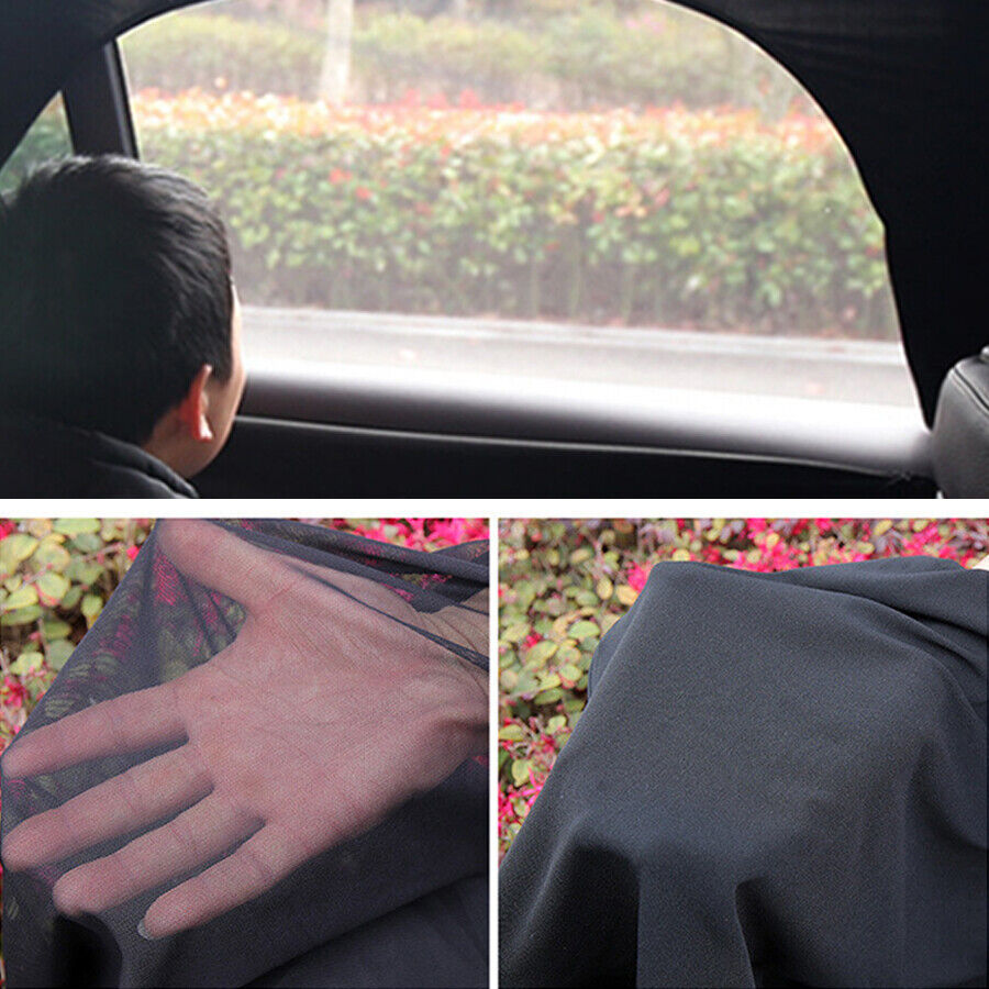 Black Polyester Rear Window Cover Double Layer With Zipper Windshield SunShade