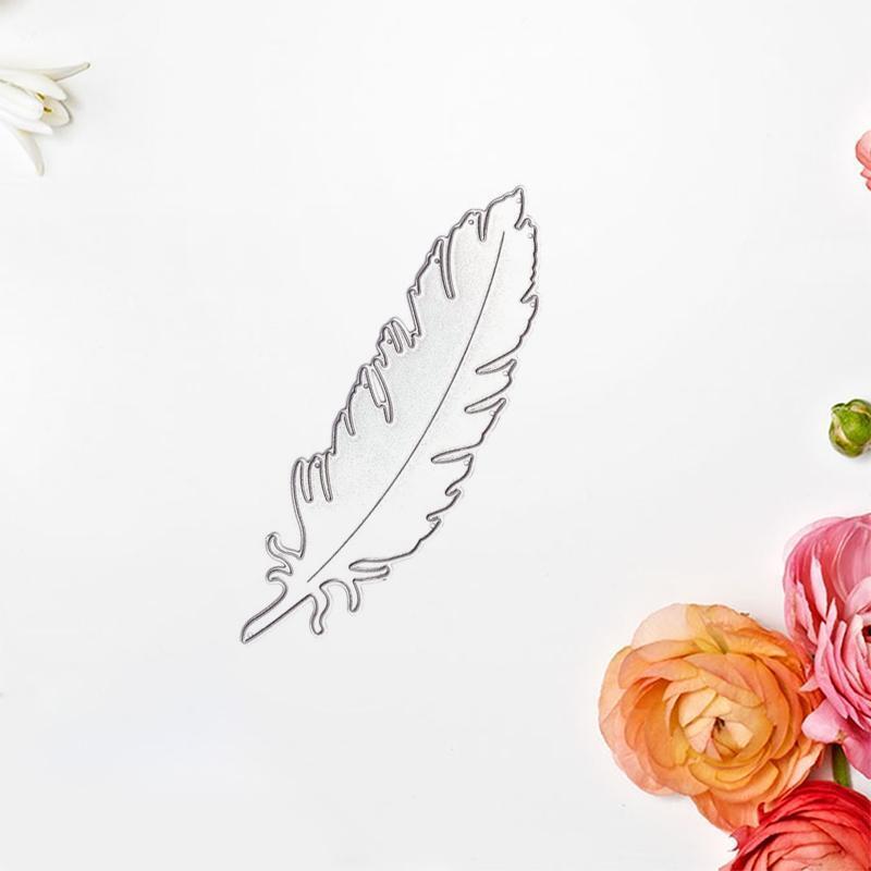 Feather Metal Cutting Dies Stencil DIY Scrapbook Album Paper Card Template Mold