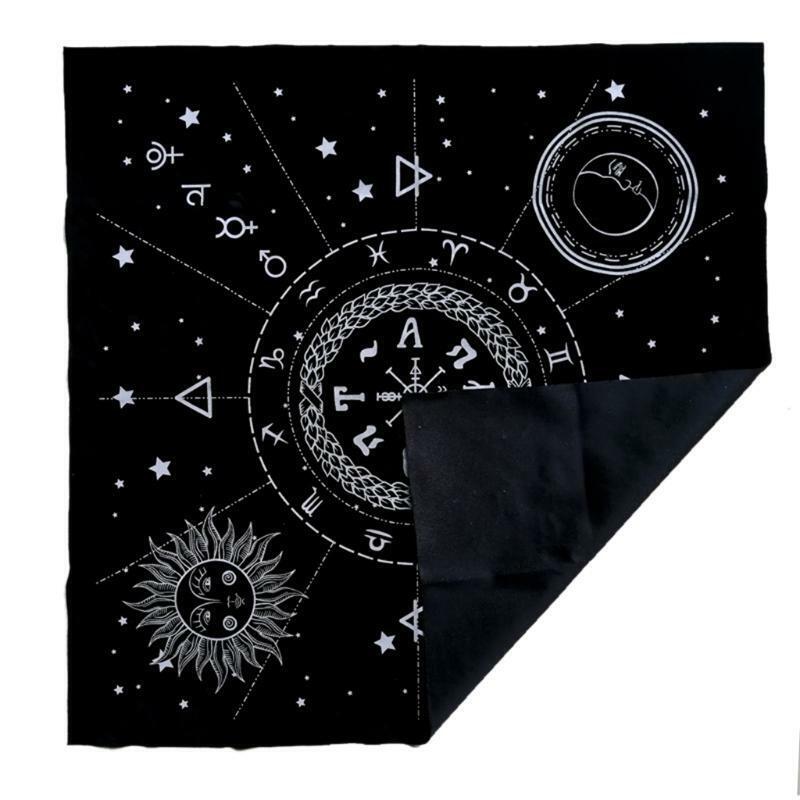 12 Constellations Tarot Card Tablecloth Velvet Divination Altar Cloth Board Game