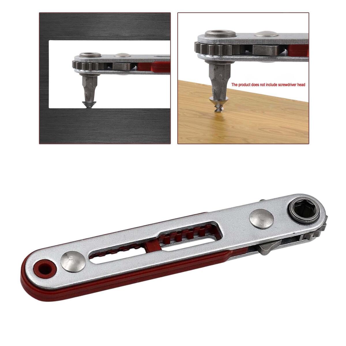 Low Profile Mini Ratchet Wrench 1/4 inch Offset Ratcheting Screwdriver