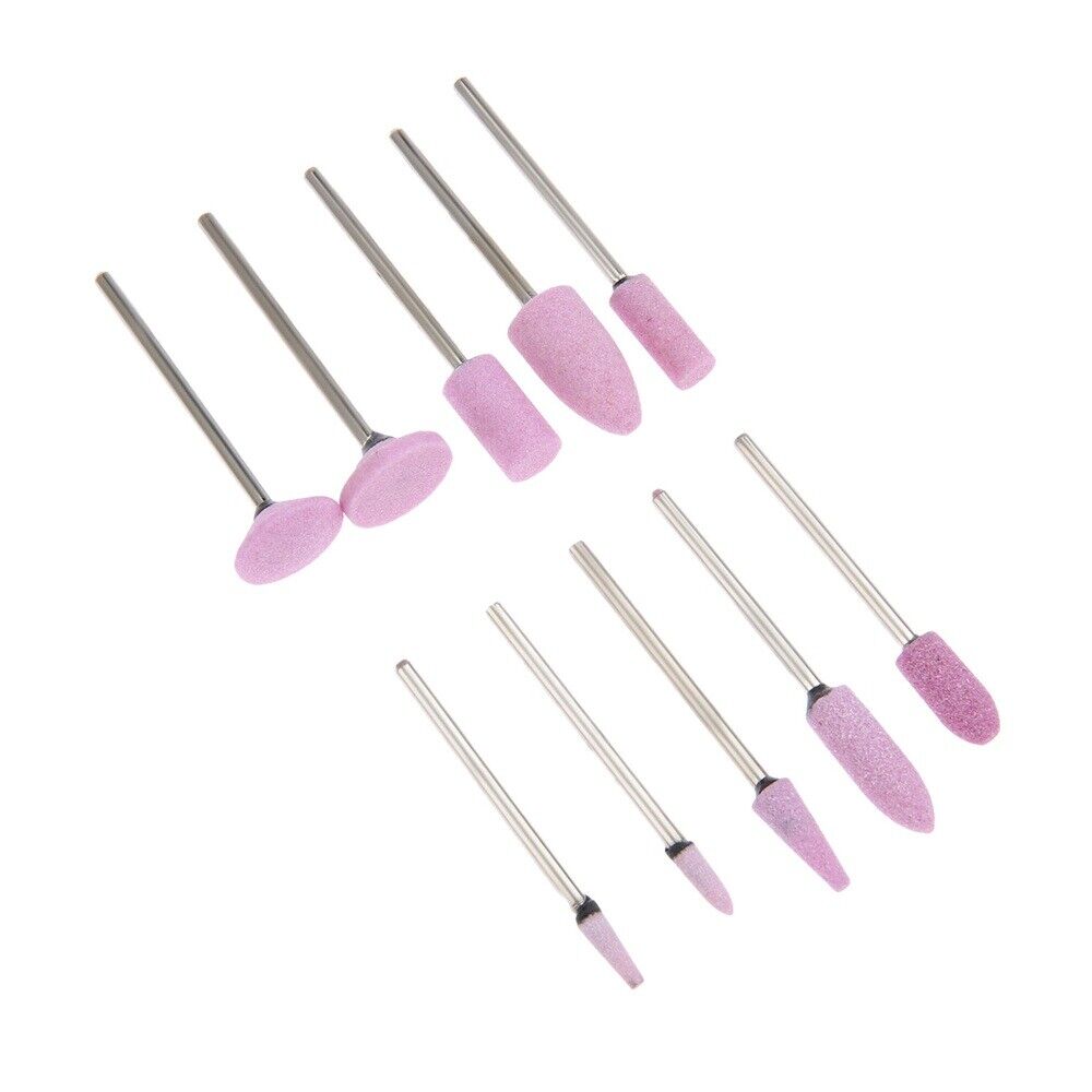 10x Red Corundum Abrasive Polishing Stone Grinding Rotary Tool Kit 2.35mm Shank