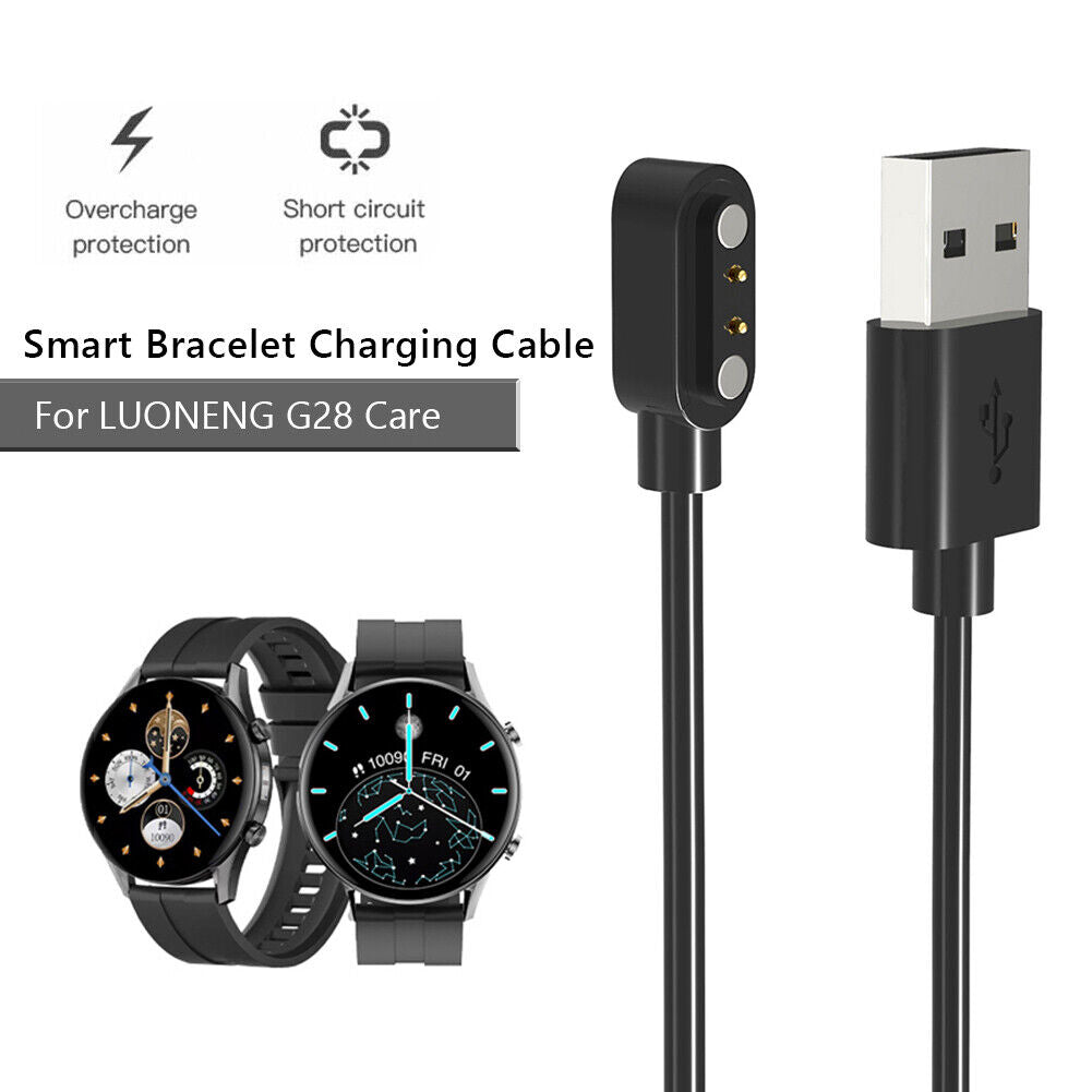 USB Charging Cable Smart Watch Chargers Cord for LUONENG G28 Care (60cm)