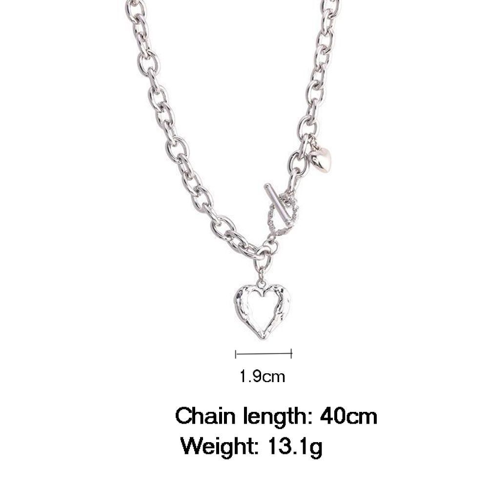 Valentine's Day Gifts Love Heart  Necklace Thick Chain Hollow Heart Choker