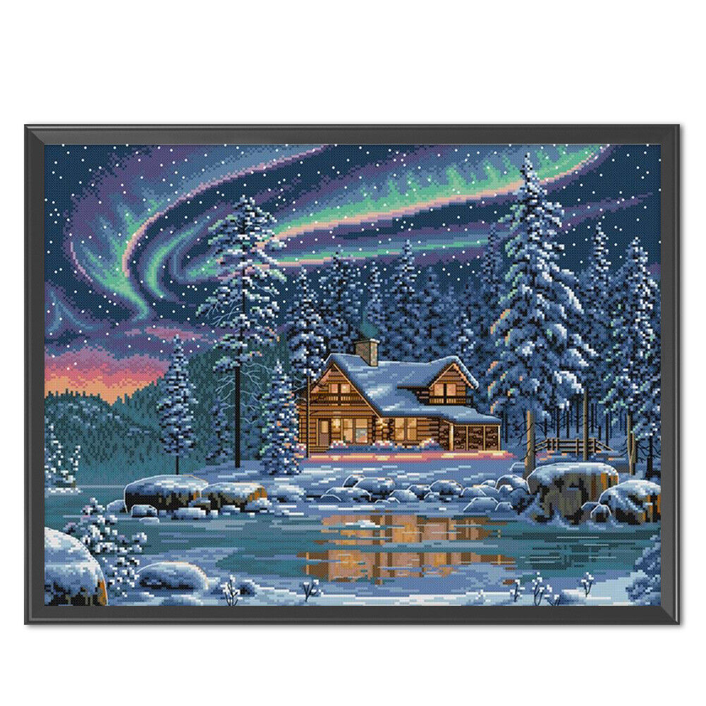 Aurora DIY Full Embroidery Set 14CT Counted Needlework Home Cross Stitch