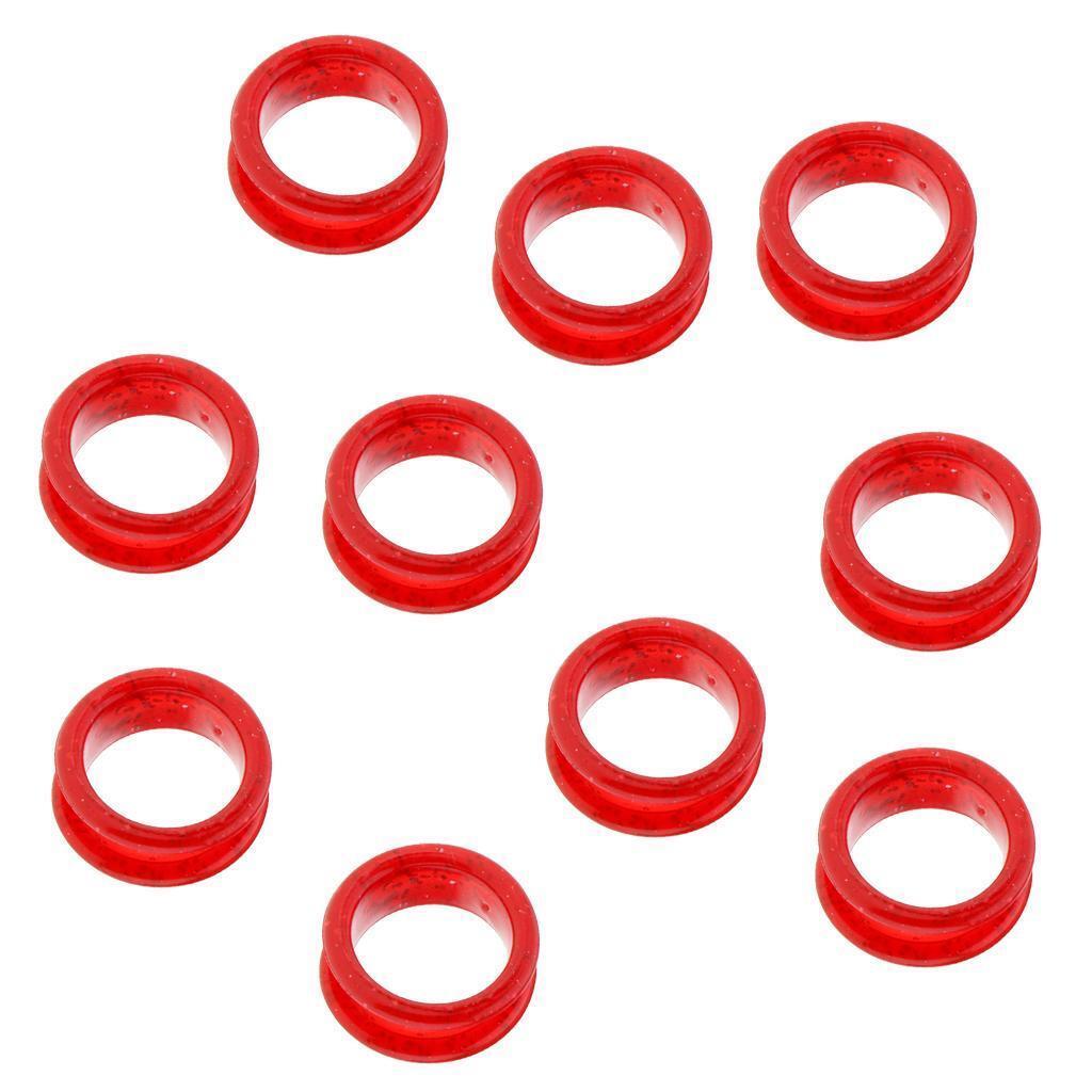 10 Pieces Rubber Scissors Shears Finger Rings Grips for Salon Barber Red