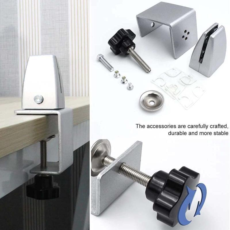 Aluminum Alloy Privacy Panel Screen Clamp Partition Support Thicken C-Shape Clip