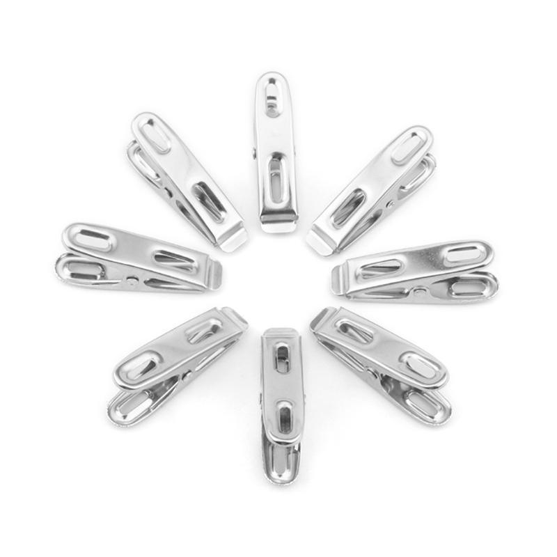 20 Pieces Strong Stainless Steel Household Functional Pegs for Clothes Sock Food