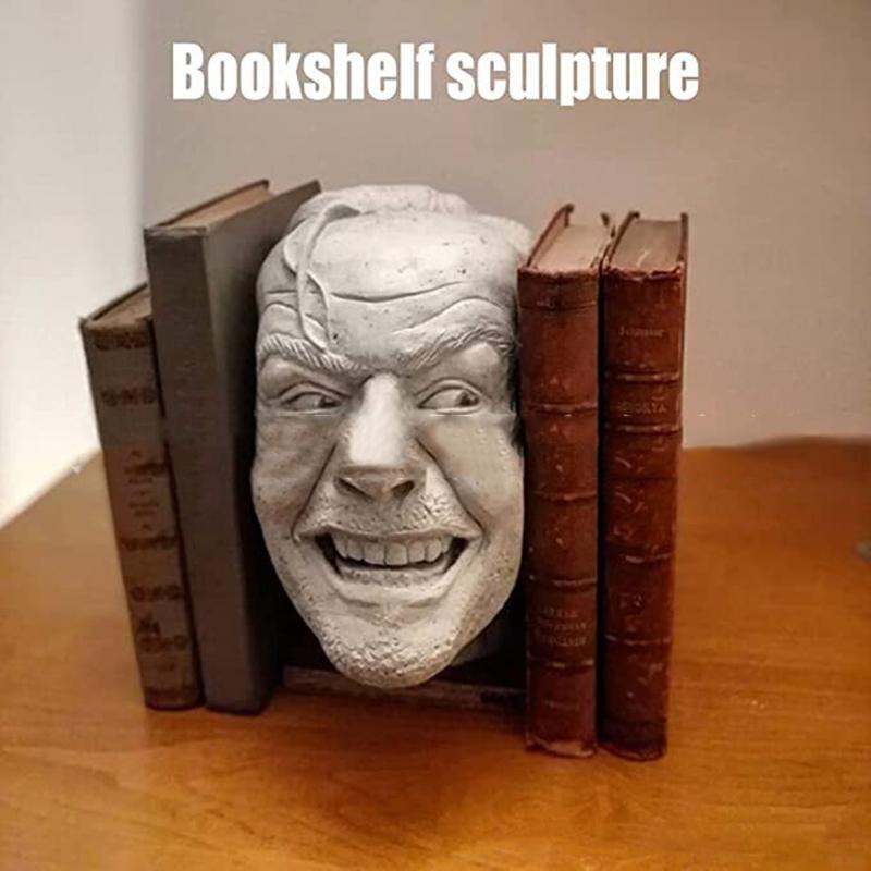 Unique Bookend Heres Johnny Sculpture of the Shining Library Desktop Book Shelf