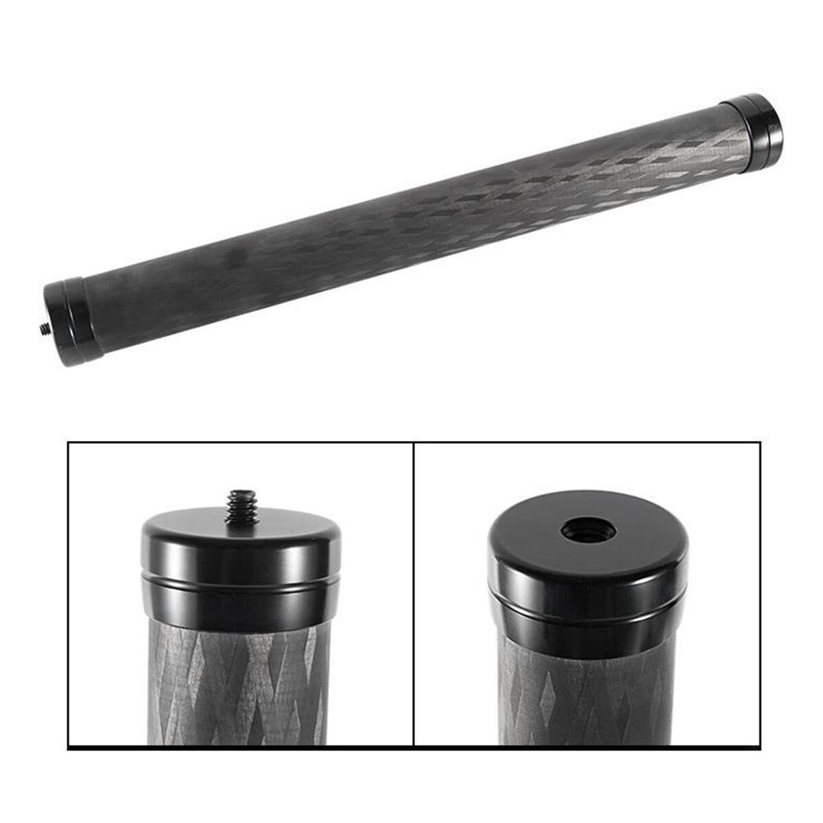 14.2inch Handheld Carbon Fiber Extension Monopod Pole Rod 1/4'' Thread