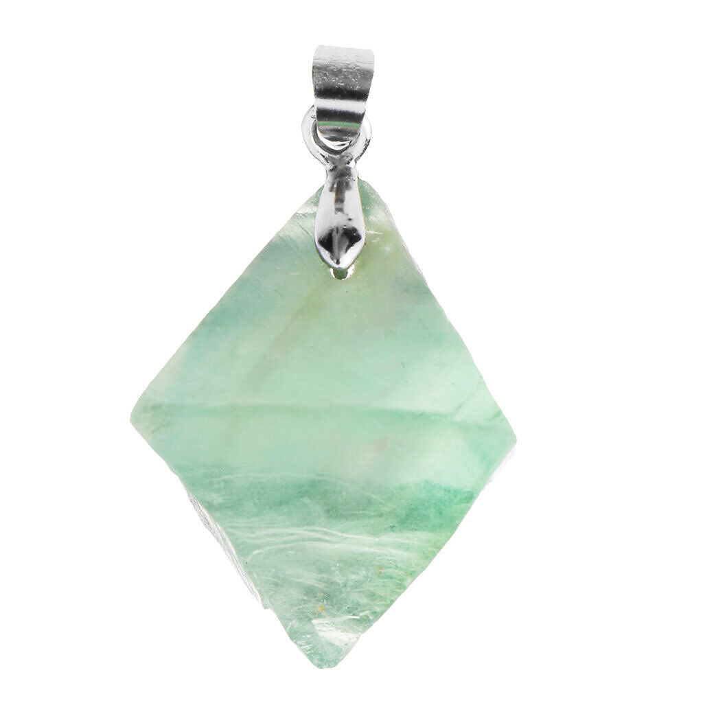 Octahedral Fluorite Pendant Necklace   Jewelry Necklace