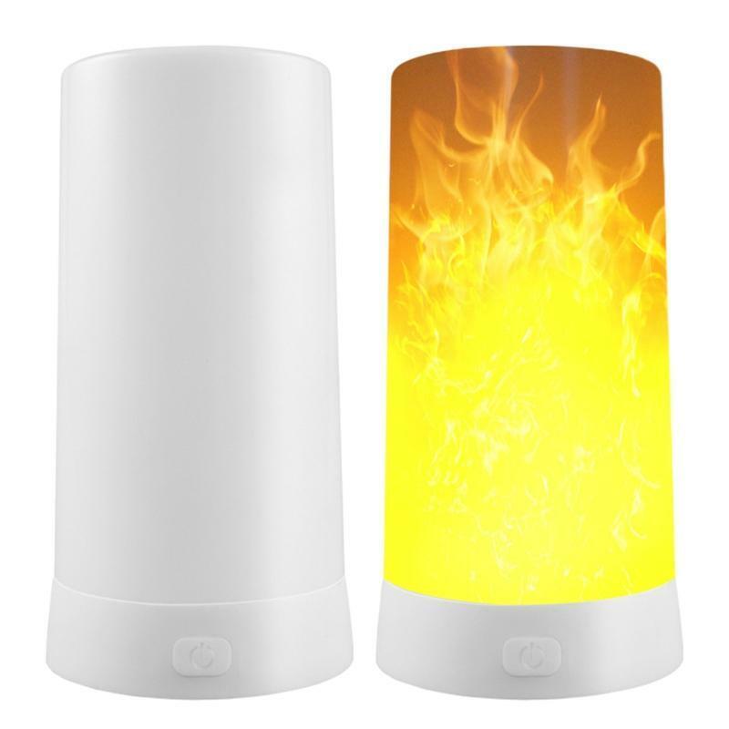 LED Flicker Flame Light Bulb USB Rechargeable Simulated Burning Fire Effect Lamp