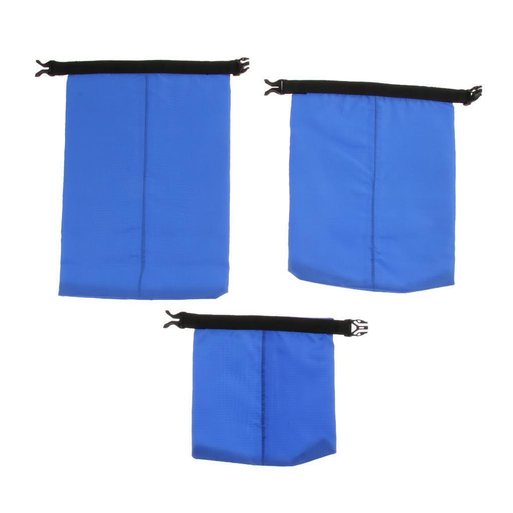3 Sizes Set Waterproof Dry Bag Sack Storage Camping Rafting Kayaking Blue