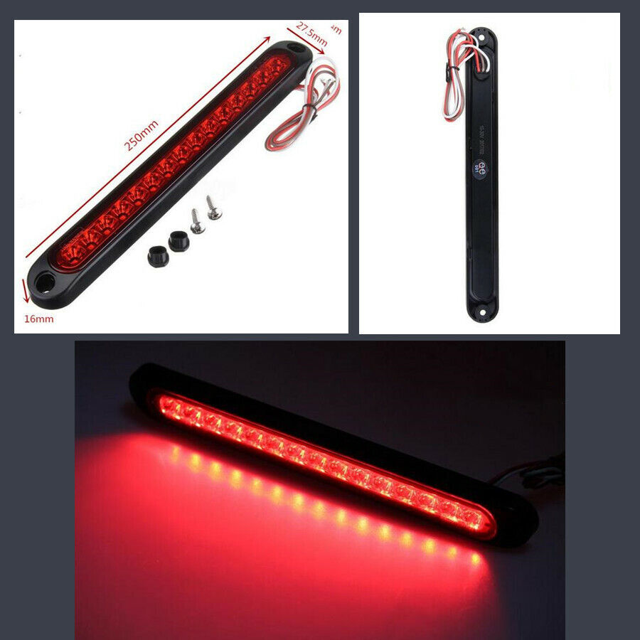 250 x 27.5 x 16mm LED Car Tail Brake Light Trailer Truck Stop Red Bar Light